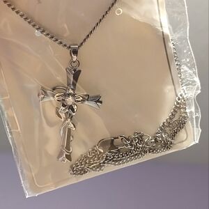 Silver cross necklace